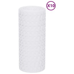 PARAWANY BALKONOWE 10 SZT. BIAŁE 255X19CM RATTAN PE