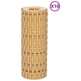 PARAWANY BALKONOWE 10 SZT. JASNOBRĄZOWE 255X19CM RATTAN PE