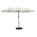 PODWÓJNY PARASOL OGRODOWY Z LED PIASKOWA BIEL 449X245CM