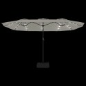 PODWÓJNY PARASOL OGRODOWY Z LED PIASKOWA BIEL 449X245CM