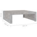 STOLIK KAWOWY SZAROŚĆ BETONU 100X100X35CM