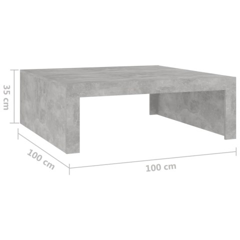 STOLIK KAWOWY SZAROŚĆ BETONU 100X100X35CM