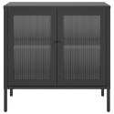 SZAFKA CZARNA 70X35X70CM SZKŁO I STAL