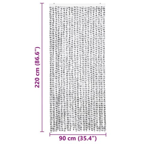 ZASŁONA PRZECIWKO OWADOM JASNO I CIEMNOSZARA 90X220CM SZENIL