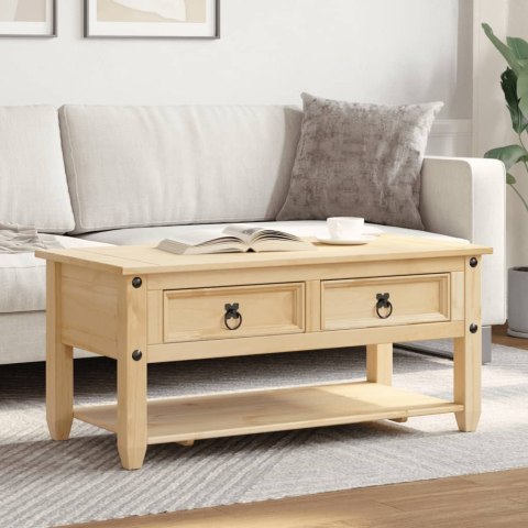 STOLIK KAWOWY Z SZUFLADAMI CORONA 100X48X45CM DREWNO SOSNOWE