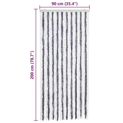 ZASŁONA PRZECIWKO OWADOM SZARO-BIAŁA 90X200CM SZENIL