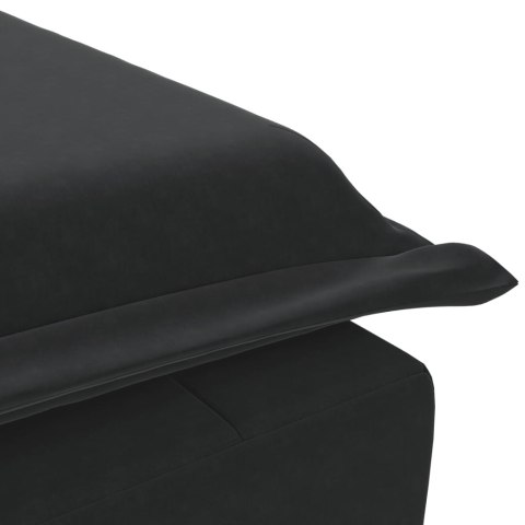 SZEZLONG MASUJĄCY Z WAŁKIEM CZARNY AKSAMITNY