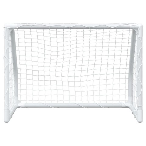BRAMKI DO PIŁKI NOŻNEJ DLA DZIECI 2 SZT. Z PIŁKĄ BIAŁE METAL