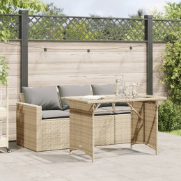2-CZ. ZESTAW MEBLI OGRODOWYCH Z PODUSZKAMI BEŻOWY POLIRATTAN