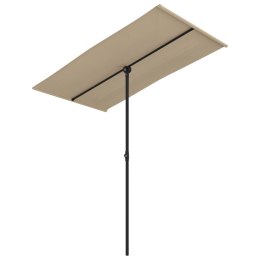 PARASOL OGRODOWY NA SŁUPKU ALUMINIOWYM 180X110CM TAUPE
