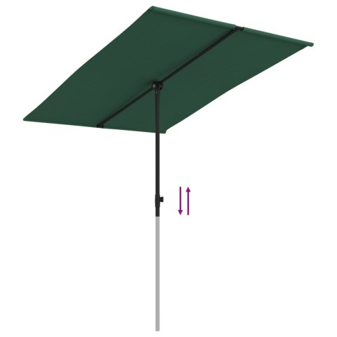 PARASOL OGRODOWY NA SŁUPKU ALUMINIOWYM 2X1,5M ZIELONY
