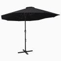 PARASOL OGRODOWY NA SŁUPKU ALUMINIOWYM 460X 270CM CZARNY