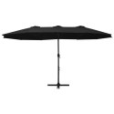 PARASOL OGRODOWY NA SŁUPKU ALUMINIOWYM 460X 270CM CZARNY