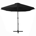 PARASOL OGRODOWY NA SŁUPKU ALUMINIOWYM 460X 270CM CZARNY