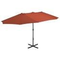 PARASOL OGRODOWY NA SŁUPKU ALUMINIOWYM 460X 270CM TERAKOTA
