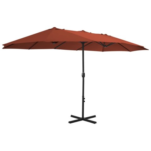 PARASOL OGRODOWY NA SŁUPKU ALUMINIOWYM 460X 270CM TERAKOTA