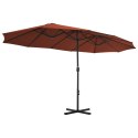 PARASOL OGRODOWY NA SŁUPKU ALUMINIOWYM 460X 270CM TERAKOTA