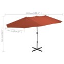 PARASOL OGRODOWY NA SŁUPKU ALUMINIOWYM 460X 270CM TERAKOTA