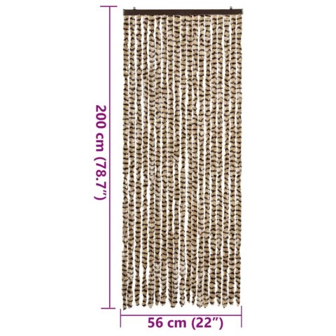 ZASŁONA PRZECIWKO OWADOM BEŻOWO-BRĄZOWA 56X200CM SZENILOWA