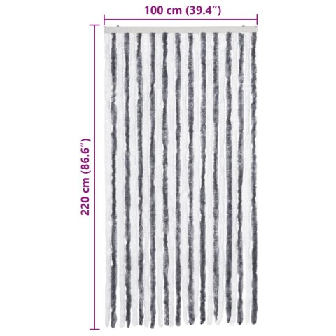 ZASŁONA PRZECIWKO OWADOM SZAROŚĆ I BIEL 100X220CM SZENIL