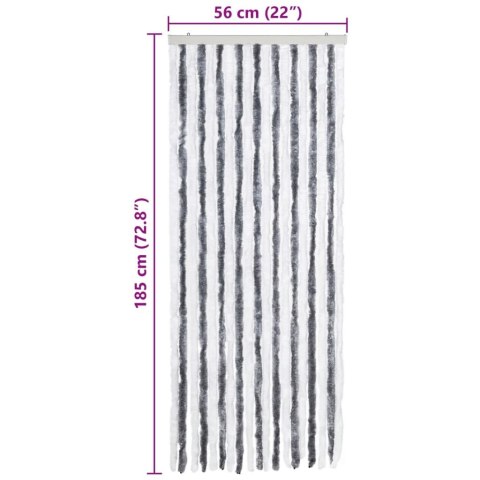 ZASŁONA PRZECIWKO OWADOM SZAROŚĆ I BIEL 56X185CM SZENIL