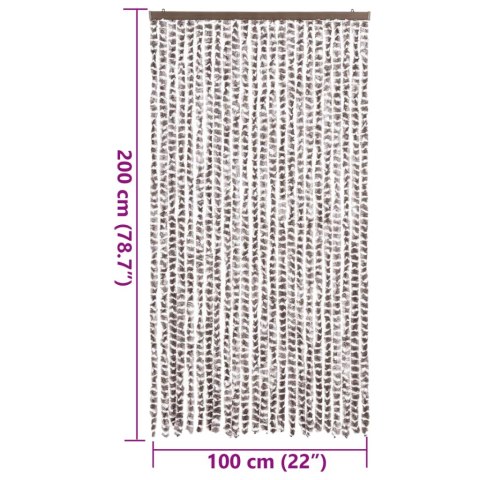 ZASŁONA PRZECIWKO OWADOM TAUPE I BIEL 100X200CM SZENIL