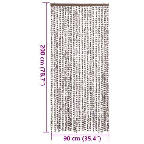 ZASŁONA PRZECIWKO OWADOM TAUPE I BIEL 90X200CM SZENIL