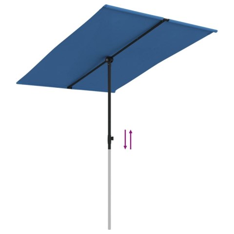 PARASOL OGRODOWY NA SŁUPKU ALUMINIOWYM 2X1,5M BŁĘKIT LAZUR