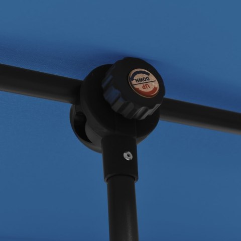 PARASOL OGRODOWY NA SŁUPKU ALUMINIOWYM 2X1,5M BŁĘKIT LAZUR