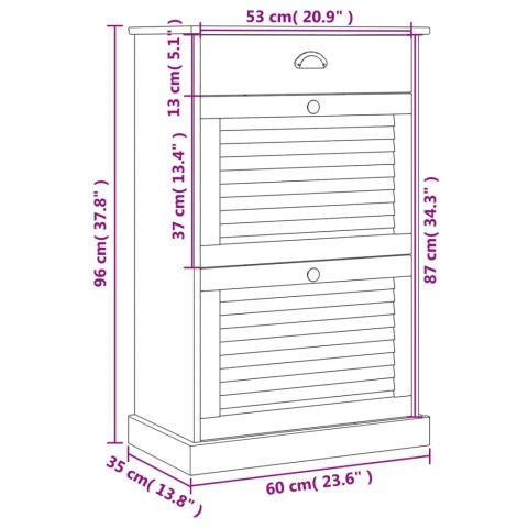 SZAFKA NA BUTY VIGO 60X35X96CM LITE DREWNO SOSNOWE