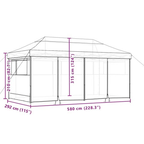 NAMIOT IMPREZOWY TYPU POP-UP Z 4 ŚCIANKAMI 80X292X315CM ZIELONY