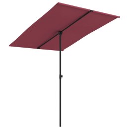 PARASOL OGRODOWY NA SŁUPKU ALUMINIOWYM 2X1,5M BORDO