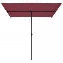PARASOL OGRODOWY NA SŁUPKU ALUMINIOWYM 2X1,5M BORDO