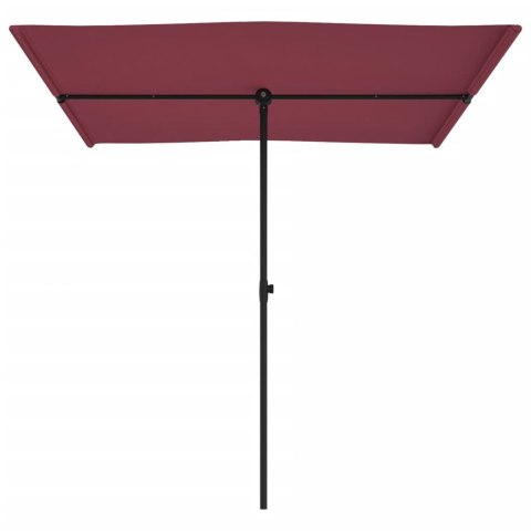 PARASOL OGRODOWY NA SŁUPKU ALUMINIOWYM 2X1,5M BORDO