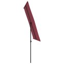 PARASOL OGRODOWY NA SŁUPKU ALUMINIOWYM 2X1,5M BORDO