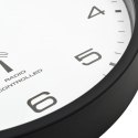 STEROWANY RADIOWO ZEGAR KWARCOWY 31CM BIAŁO-CZARNY