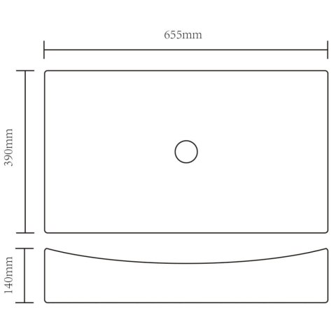UMYWALKA CERAMICZNA PROSTOKĄTNA CZARNA