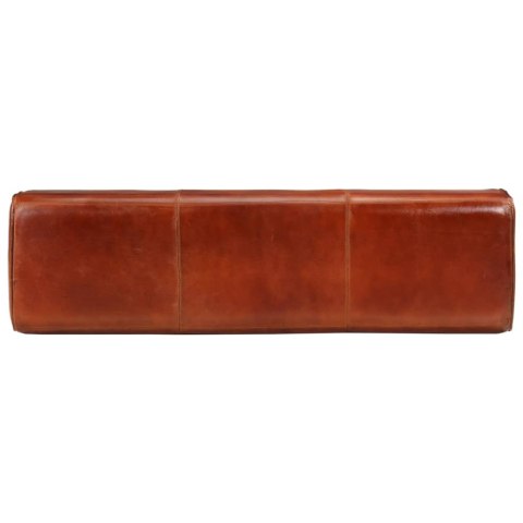 KOZIOŁ GIMNASTYCZNY BRĄZOWY 110CM SKÓRA I LITE DREWNO MANGO