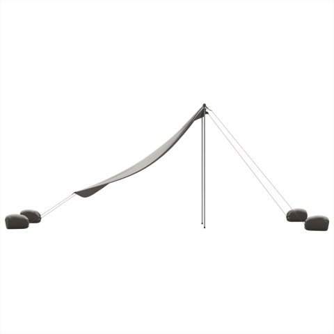 ZADASZENIE NA PLAŻĘ Z OBCIĄŻNIKAMI SZARE 214X236CM