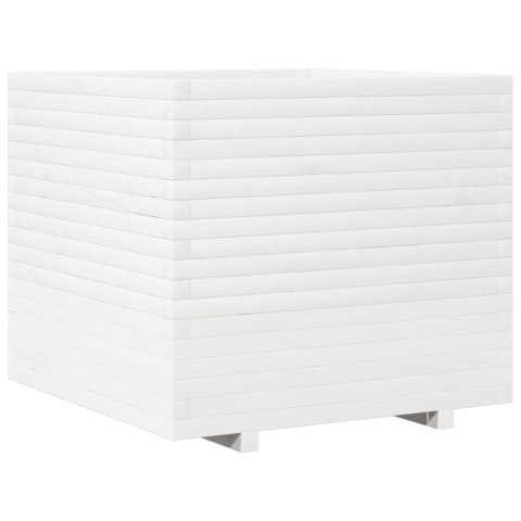 DONICA OGRODOWA BIAŁA 80X80X72CM LITE DREWNO SOSNOWE