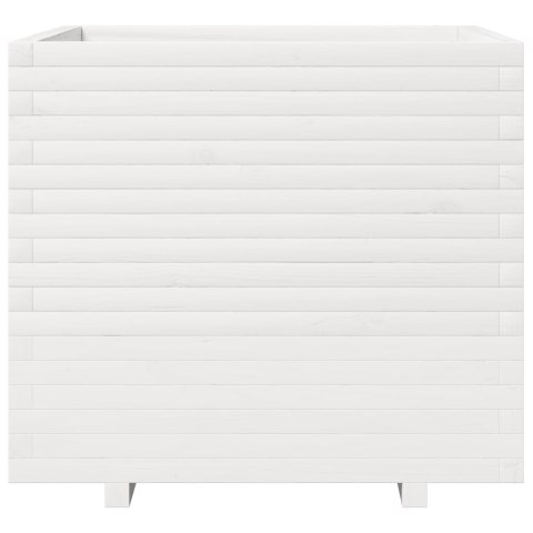 DONICA OGRODOWA BIAŁA 80X80X72CM LITE DREWNO SOSNOWE