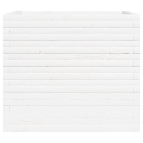 DONICA OGRODOWA BIAŁA 80X80X72CM LITE DREWNO SOSNOWE