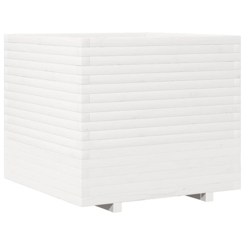 DONICA OGRODOWA BIAŁA 80X80X72CM LITE DREWNO SOSNOWE