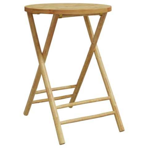 SKŁADANY STOLIK OGRODOWY Ø55X75CM BAMBUSOWY