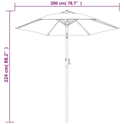 PARASOL ZIELONY 200X 224CM ALUMINIUM