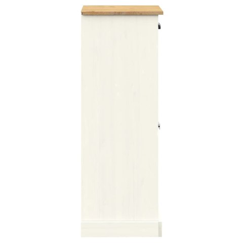 SZAFKA NA BUTY VIGO, BIAŁA, 60X35X96 CM, LITE DREWNO SOSNOWE