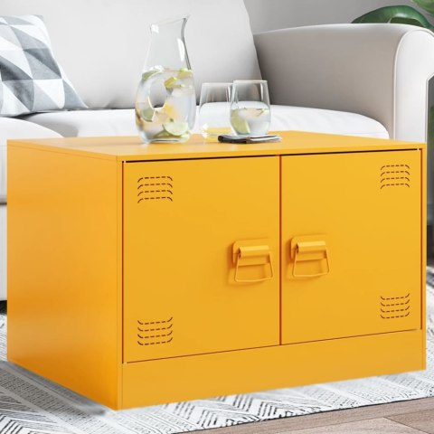 STOLIK KAWOWY MUSZTARDOWY 67X50X44CM STAL