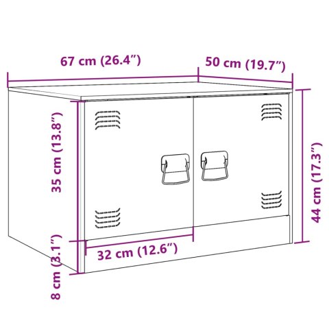 STOLIK KAWOWY MUSZTARDOWY 67X50X44CM STAL