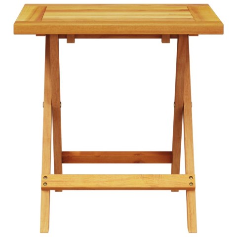 LEŻAK Z PODUSZKĄ I STOLIKIEM LITE DREWNO AKACJOWE