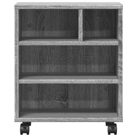 SZAFKA REGAŁ STOJAK POD DRUKARKĘ Z KÓŁKAMI SZARY DĄB SONOMA 41X32X48CM